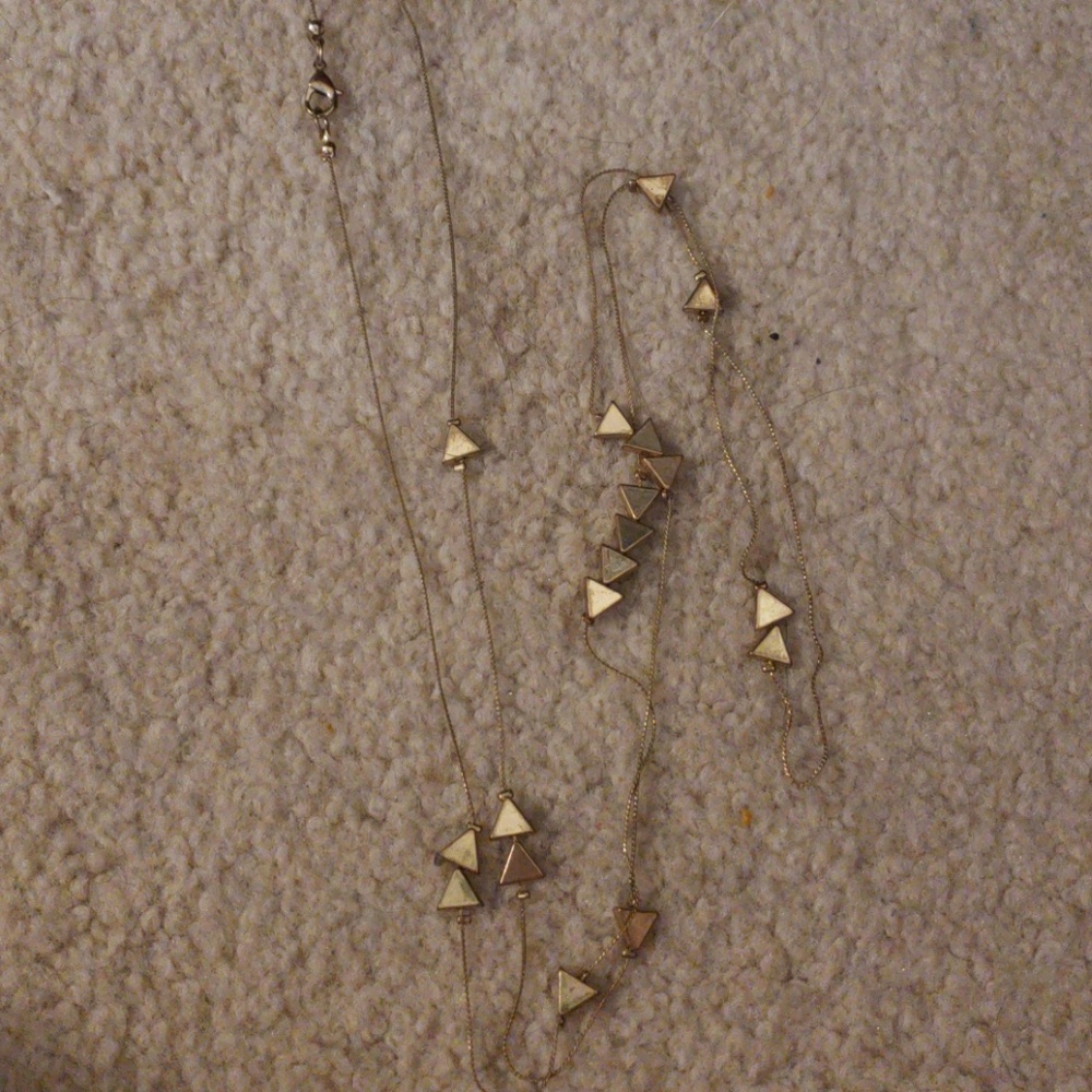 Gold triangle necklace